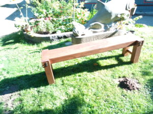 4 Post Solid Cedar Slab Bench 50 "