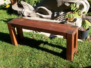 4 Post Solid Cedar Slab Bench 50 " - Image 4