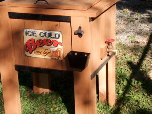 Solid Wood Patio Cooler with Cap Catcher & Draw Spigot - Image 3